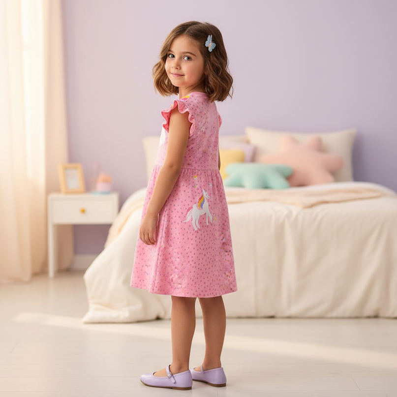 rainbow unicorn sleeveless dress - back