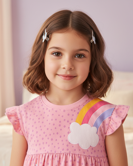 rainbow unicorn sleeveless dress - detail