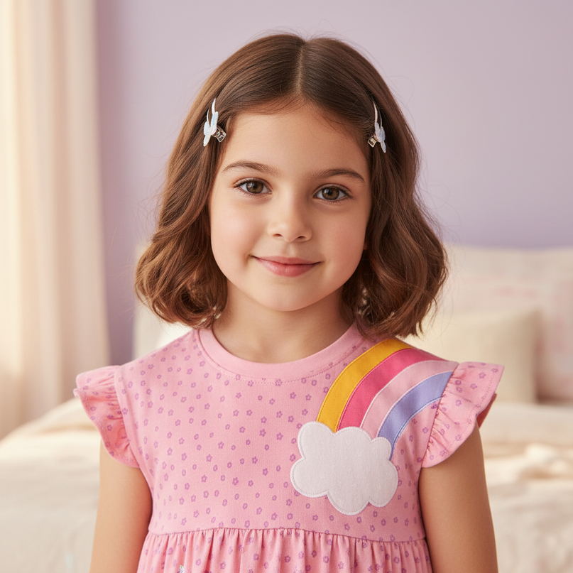 rainbow unicorn sleeveless dress - detail