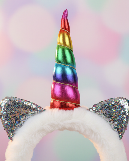 rainbow unicorn spa headband - detail