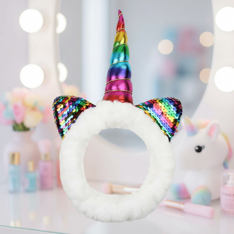 rainbow unicorn spa headband - lifestyle