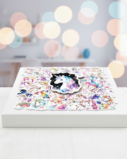 rainbow unicorn stickers - lifestyle