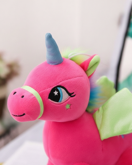 rainbow unicorn stuffed animal - detail