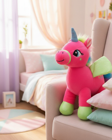 rainbow unicorn stuffed animal - lifestyle