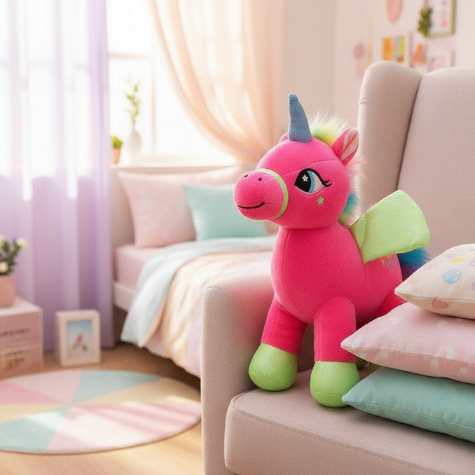 rainbow unicorn stuffed animal - lifestyle