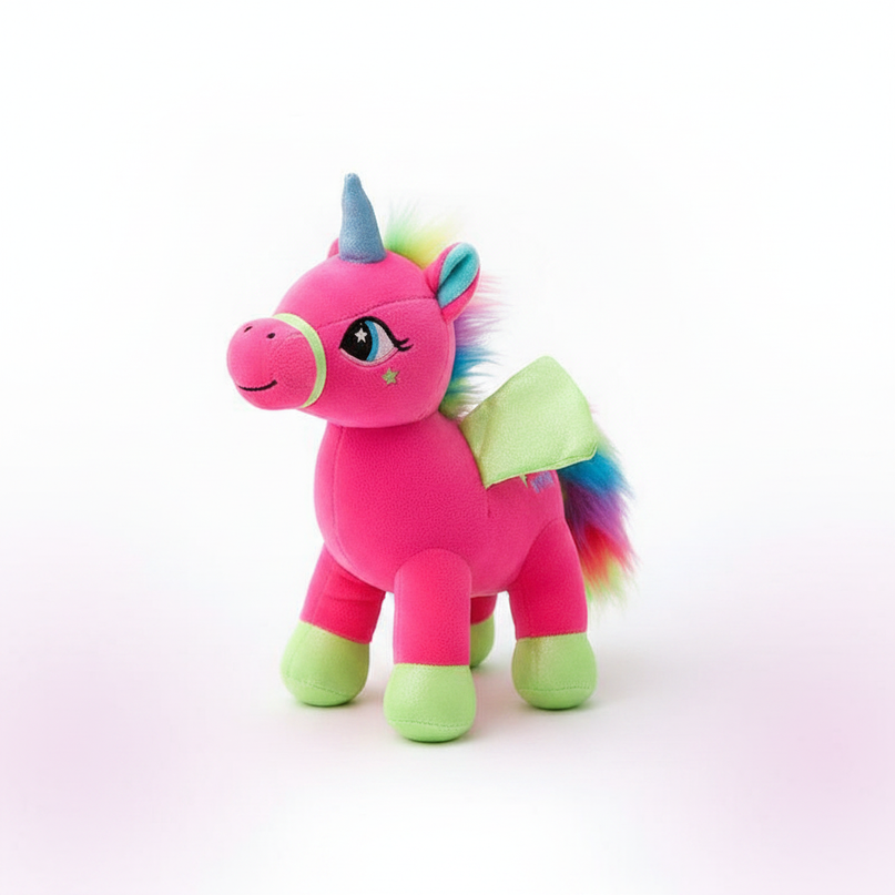 rainbow unicorn stuffed animal - white-bg