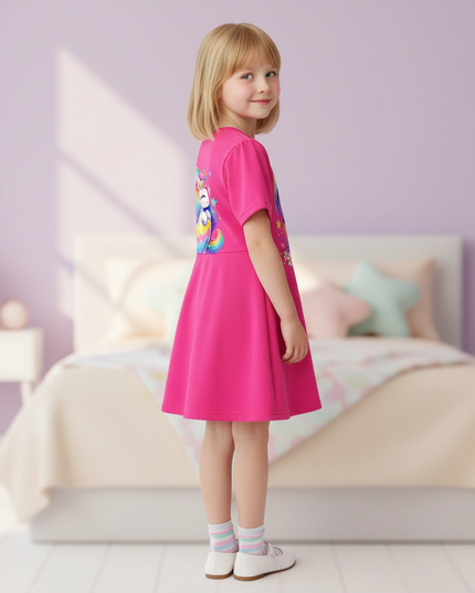 rainbow unicorn t shirt dress - back