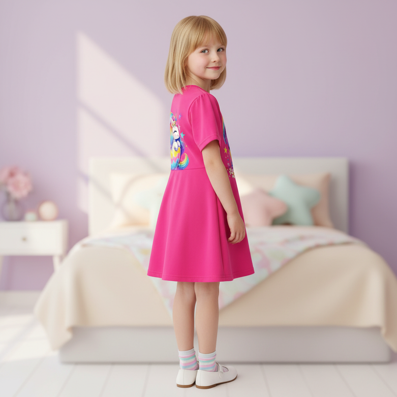 rainbow unicorn t shirt dress - back