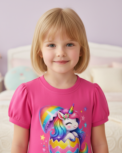 rainbow unicorn t shirt dress - detail