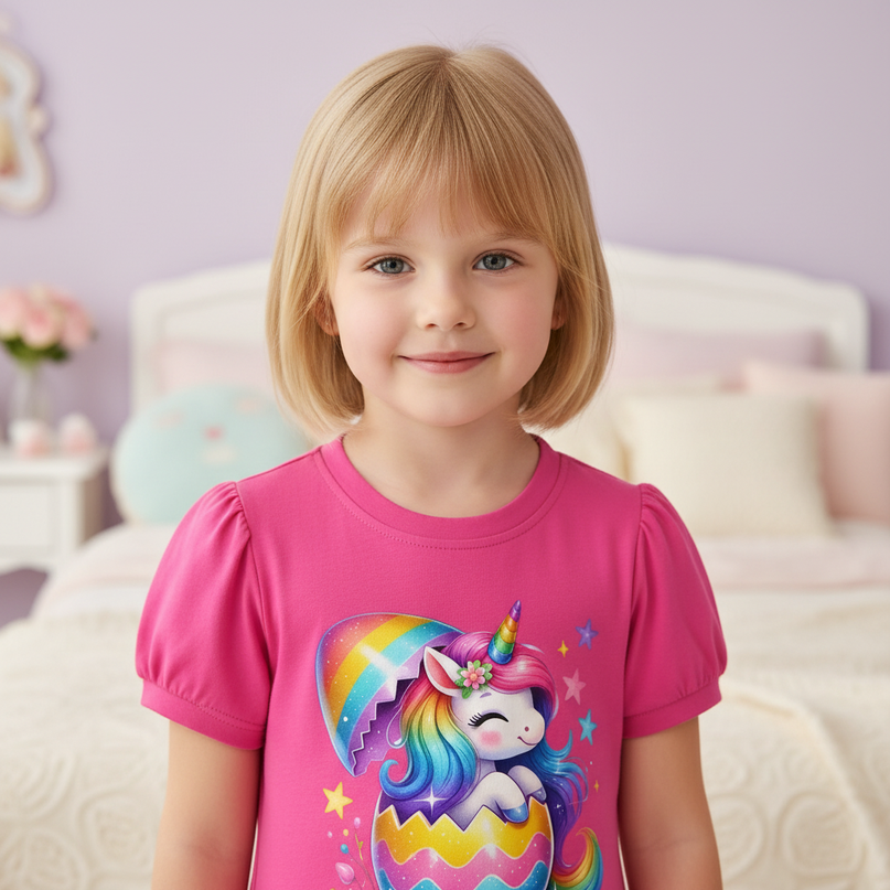 rainbow unicorn t shirt dress - detail