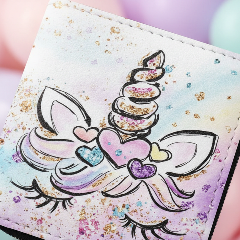 rainbow unicorn wallet - detail