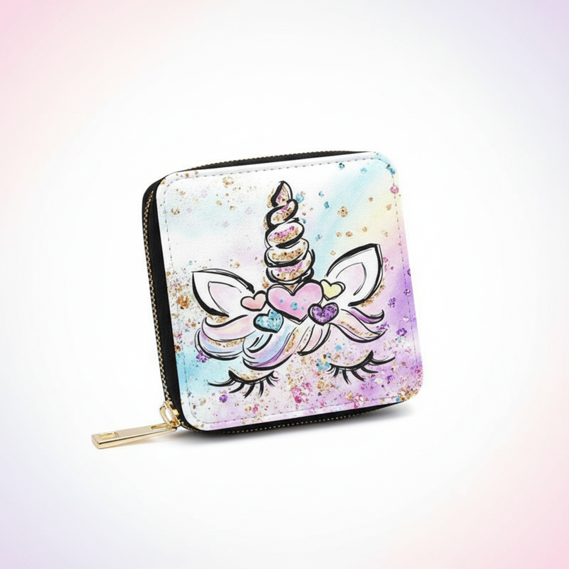 rainbow unicorn wallet - white-bg