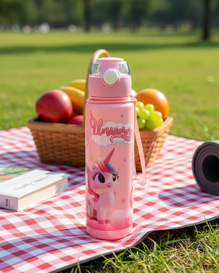 rainbow unicorn water bottle - lifestyle