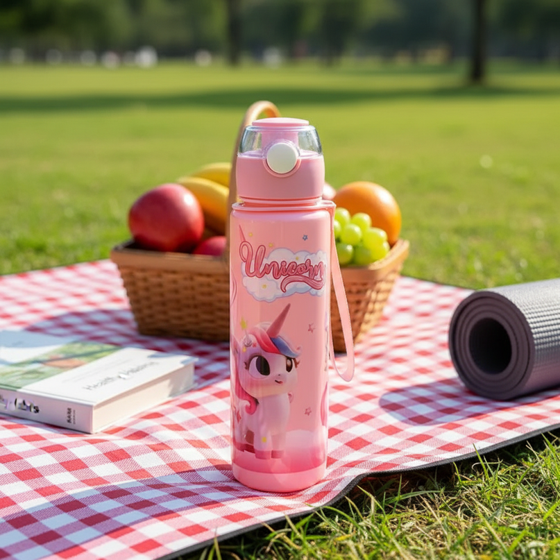 rainbow unicorn water bottle - lifestyle