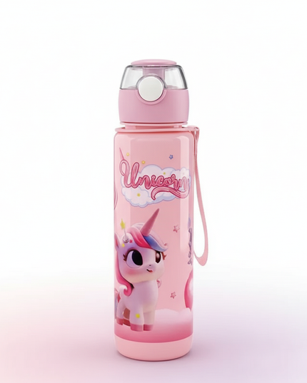 rainbow unicorn water bottle - white-bg