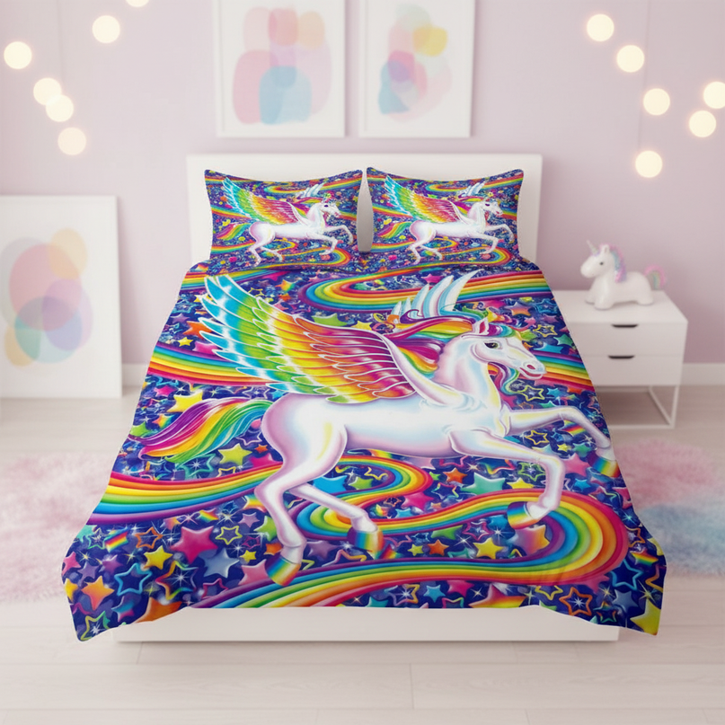 rainbow wing pegasus bedding - lifestyle