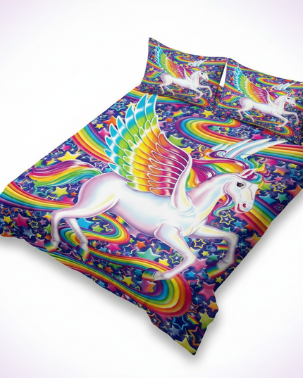 rainbow wing pegasus bedding - white-bg