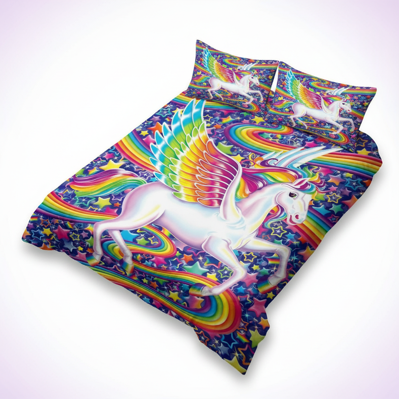 rainbow wing pegasus bedding - white-bg