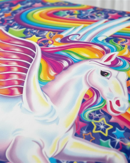 rainbow winged pegasus unicorn bedding - detail