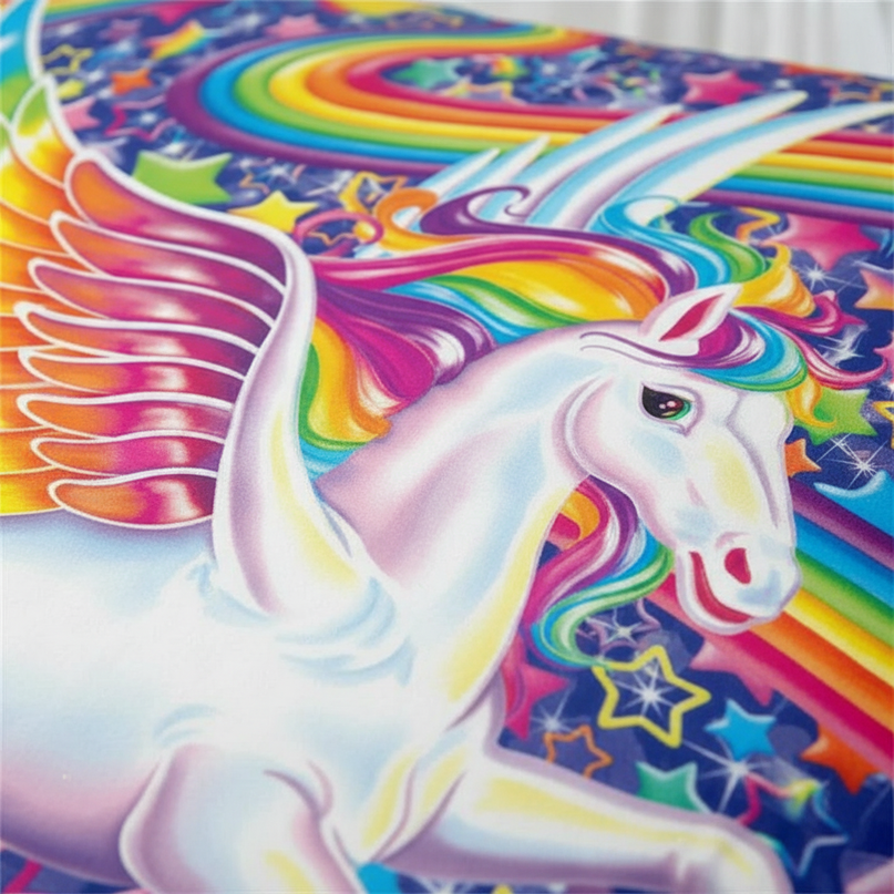rainbow winged pegasus unicorn bedding - detail