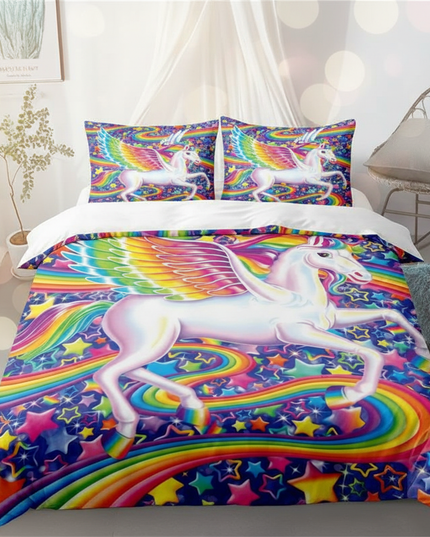 rainbow winged pegasus unicorn bedding - lifestyle