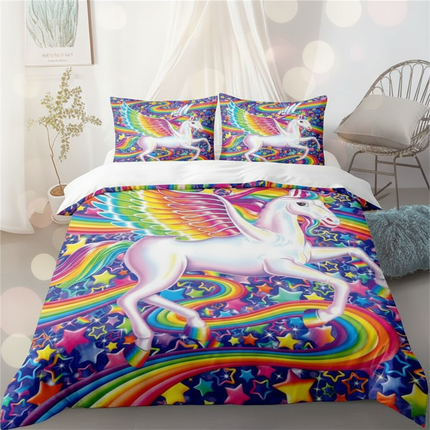 rainbow winged pegasus unicorn bedding - lifestyle