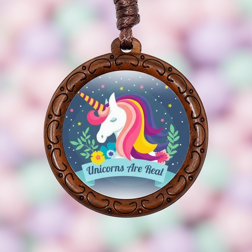 real unicorn necklace - detail