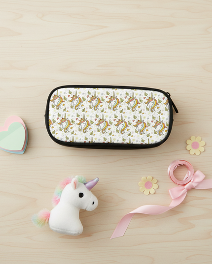 realistic unicorn pencil case - flat-lay