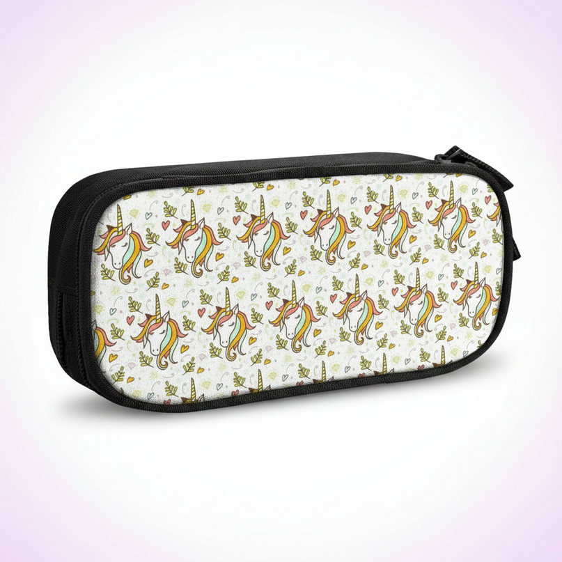 realistic unicorn pencil case - white-bg
