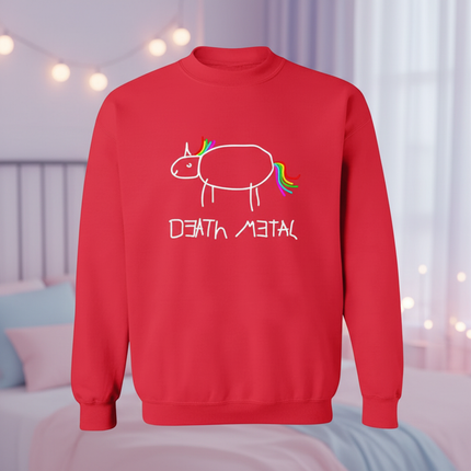 red death metal unicorn sweater - lifestyle