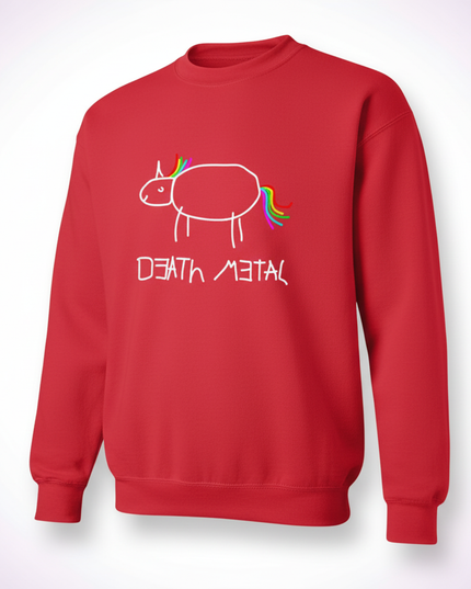 red death metal unicorn sweater - white-bg
