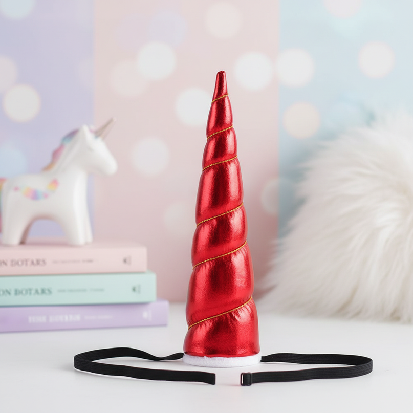 red elastic unicorn horn - lifestyle