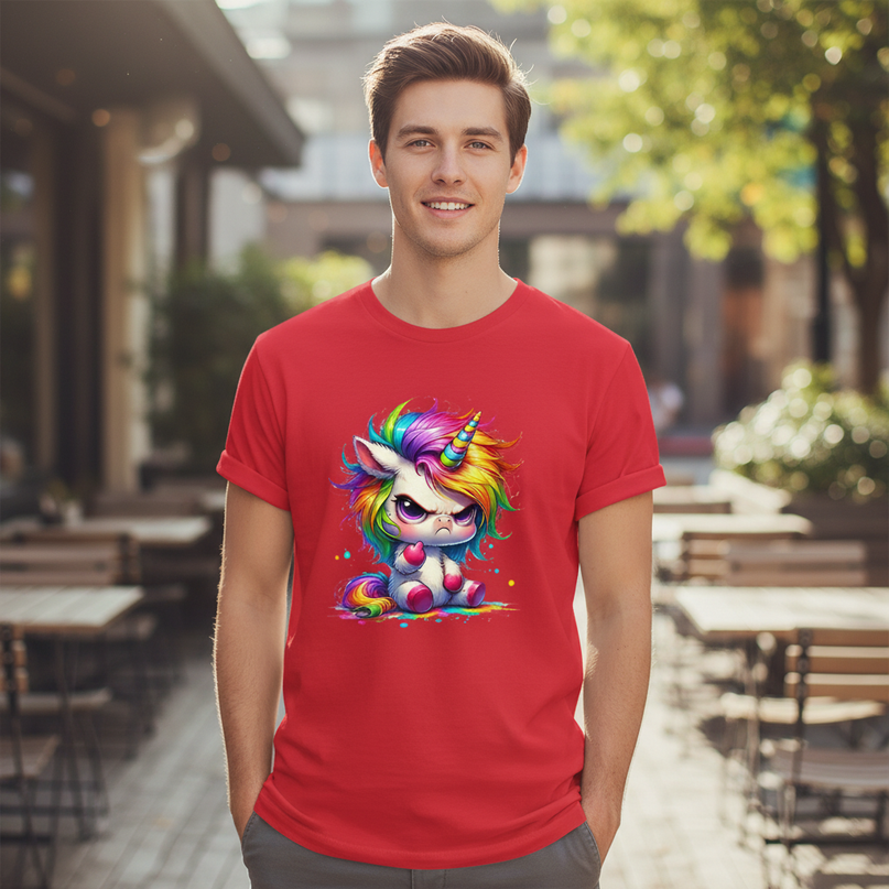 red funny unicorn shirt - lifestyle