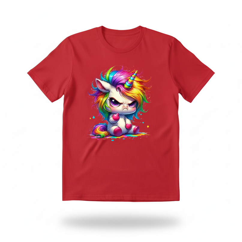 red funny unicorn shirt - white-bg