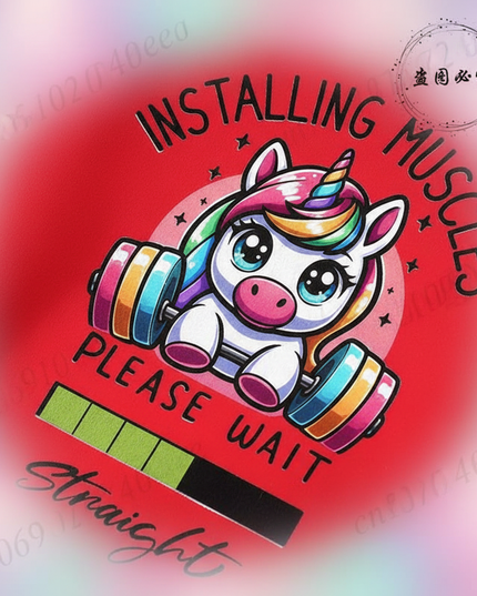 red kawaii unicorn hoodie adult - detail