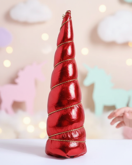 red metallic unicorn horn set - lifestyle