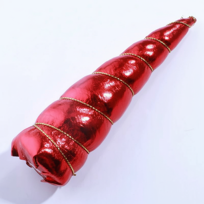 red metallic unicorn horn set - white-bg