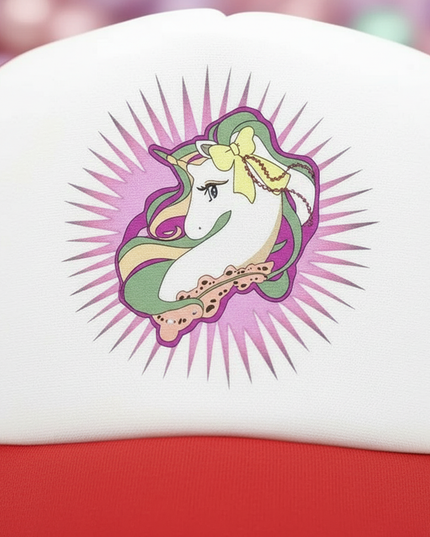 red unicorn cap - detail