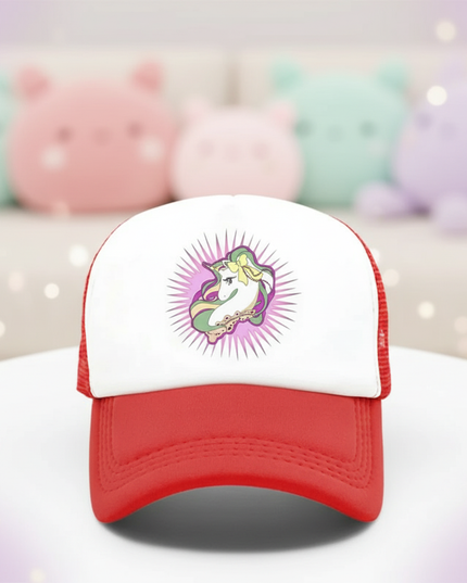 red unicorn cap - lifestyle