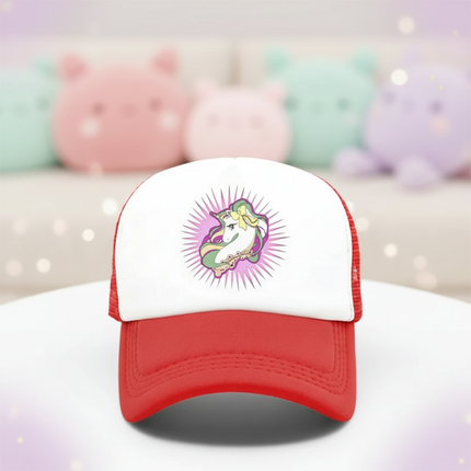 red unicorn cap - lifestyle
