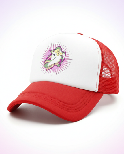 red unicorn cap - white-bg