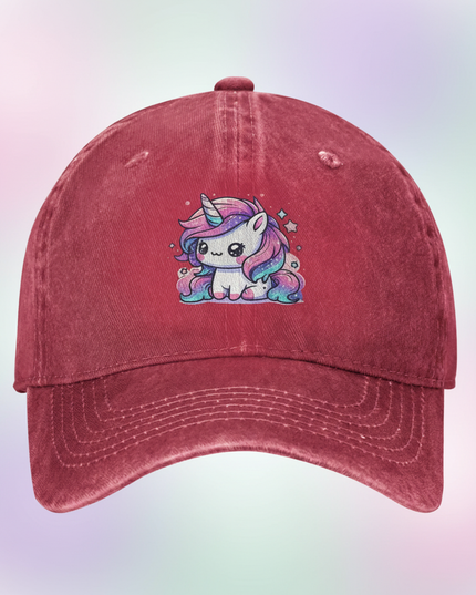 red unicorn hat - detail