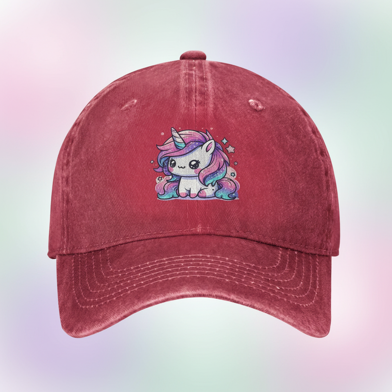 red unicorn hat - detail