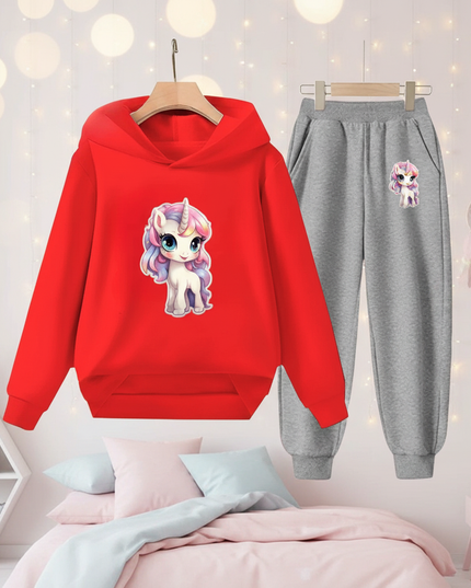 red unicorn hoodie girls - lifestyle