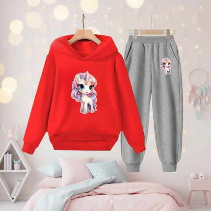 red unicorn hoodie girls - lifestyle
