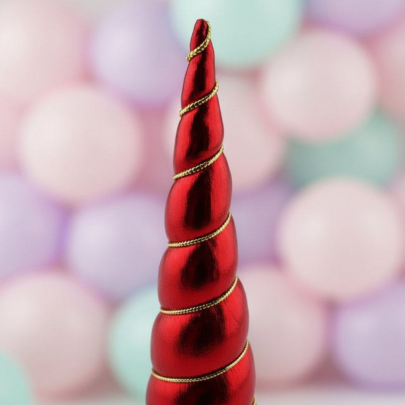 red unicorn horn pack - detail