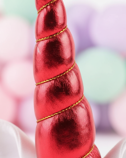 red unicorn horn party pack - detail