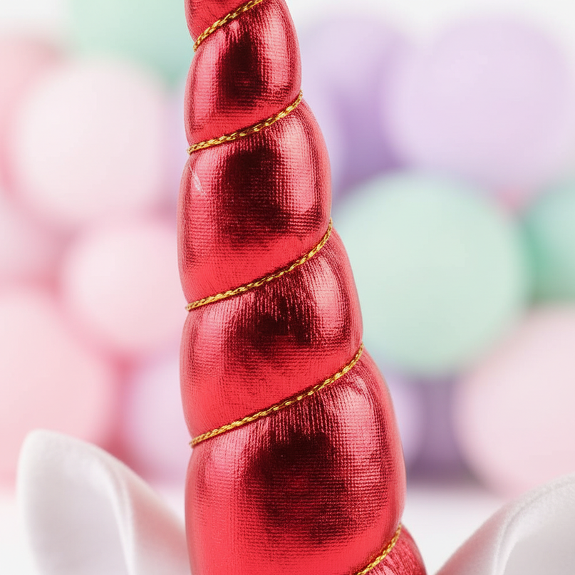 red unicorn horn party pack - detail