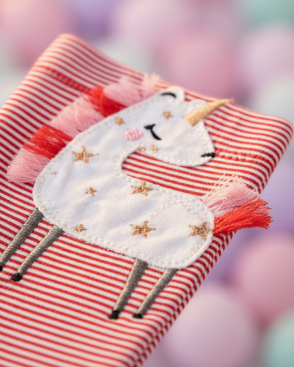 red unicorn leggings - detail