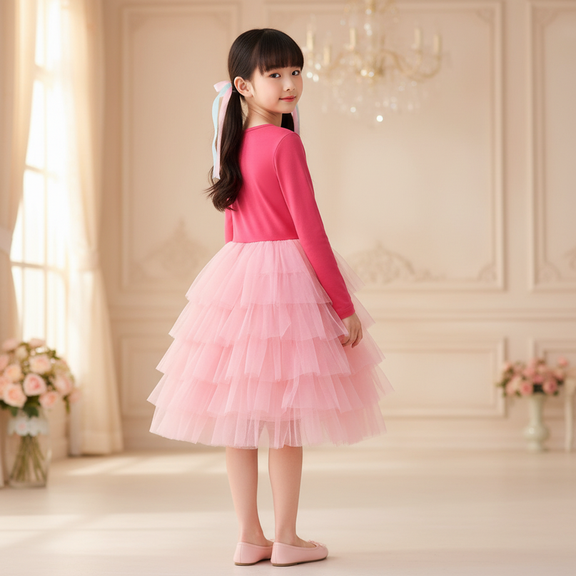 red unicorn patchwork star dress - back
